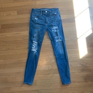 Medium wash distressed jeans